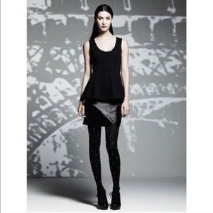 Catherine Malandrino Black Peplum Sleeveless Dress